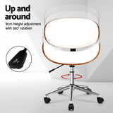 Dongara white and brown retro wooden office chair, view 4