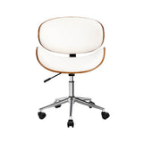 Artiss Elegant White Leather Seat Wooden Office Chair — Allure Home Collections
