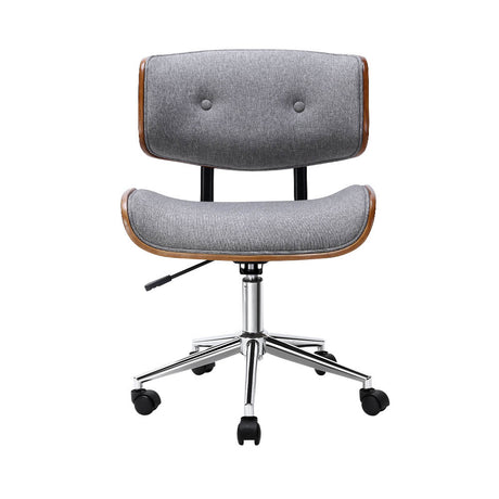 Artiss Wooden Frame Office Chair with Cushioned Grey Fabric Seat — Allure Home Collections