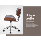 Artiss Wooden Frame Office Chair with Cushioned Grey Fabric Seat — Allure Home Collections
