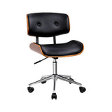 Artiss Wooden Frame Office Chair Black and Brown PU Seat — Allure Home Collections