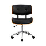 Artiss Wooden Frame Office Chair Black and Brown PU Seat — Allure Home Collections