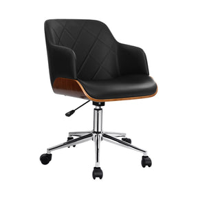 Cervantes black wooden framed faux leather office chair