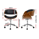 Pinjarra black and brown wooden office chair with winged back