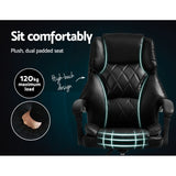 Artiss Black Leather Reclining Executive Chair