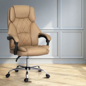 Fremantle espresso PU leather executive office chair in a home office