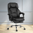 Fremantle black PU leather executive office chair with footrest in a home office