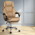 Fremantle espresso PU leather executive office chair with footrest in a home office