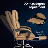 Artiss Espresso Executive Office Chair with Footrest Dual-Padded Leather — Allure Home Collections