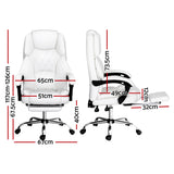 Artiss White Executive Leather Office Chair with Retractable Footrest — Allure Home Collections