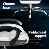 Artiss White Executive Leather Office Chair with Retractable Footrest — Allure Home Collections