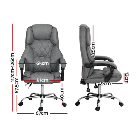Artiss Grey Executive Reclining Office Chair — Allure Home Collections