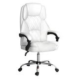 Artiss White Executive PU Leather Recliner Office Chair — Allure Home Collections