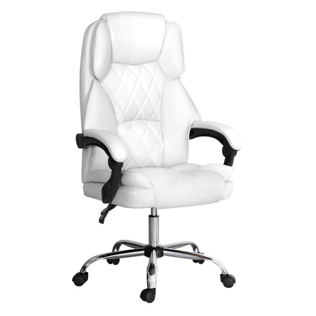 Artiss White Executive PU Leather Recliner Office Chair — Allure Home Collections