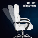 Artiss White Executive PU Leather Recliner Office Chair — Allure Home Collections