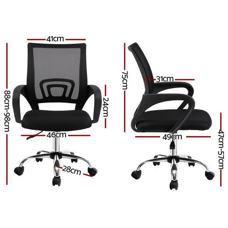 York black mesh office chair with chrome base in a home office
