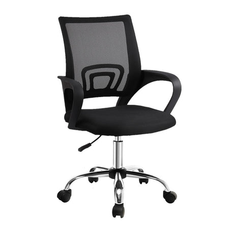 Artiss Mid-Back Mesh Office Chair Black Padded Seat — Allure Home Collections