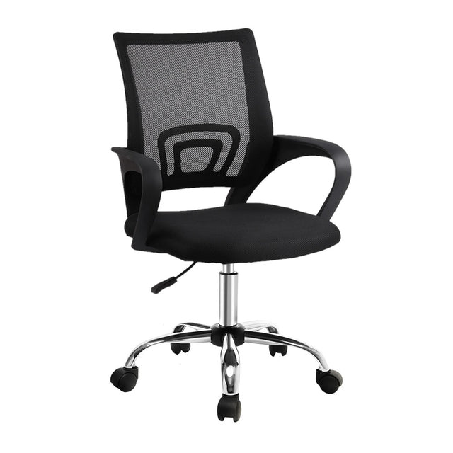 Artiss Mid-Back Mesh Office Chair Black Padded Seat — Allure Home Collections