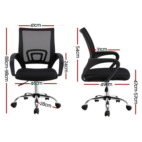 Artiss Mid-Back Mesh Office Chair Black Padded Seat — Allure Home Collections