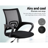 Artiss Mid-Back Mesh Office Chair Black Padded Seat — Allure Home Collections