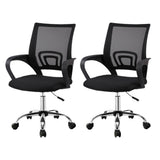 York black mesh office chair with chrome base in a home office