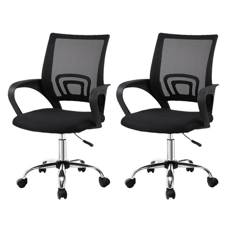 York black mesh office chair with chrome base in a home office
