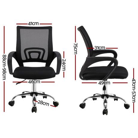 York black mesh office chair with chrome base in a home office