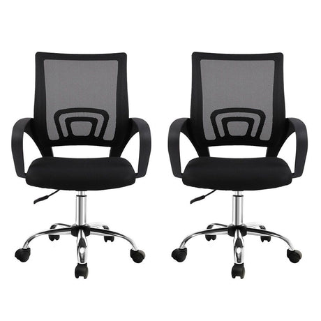York black mesh office chair with chrome base in a home office