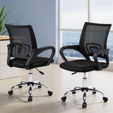 York black mesh office chair with chrome base in a home office