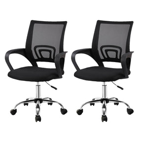 Dongara black mesh mid back office chair with padded seat in a home office
