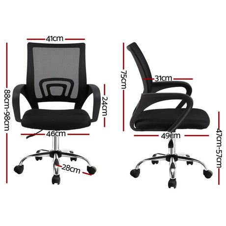 Artiss Mid-Back Mesh Office Chair Black Single — Allure Home Collections
