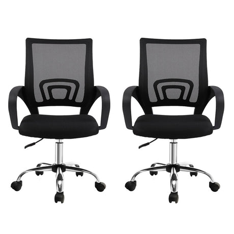 Artiss Mid-Back Mesh Office Chair Black Single — Allure Home Collections