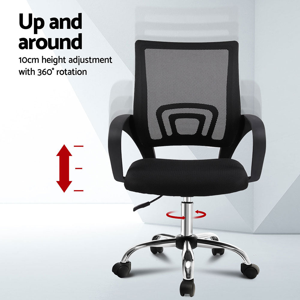 Artiss Mid-Back Mesh Office Chair Black Single — Allure Home Collections