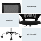 Artiss Mid-Back Mesh Office Chair Black Single — Allure Home Collections