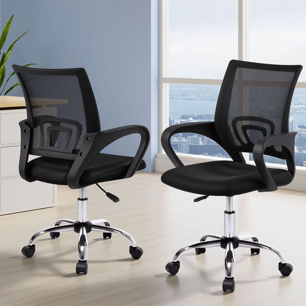 Artiss Mid-Back Mesh Office Chair Black Single — Allure Home Collections