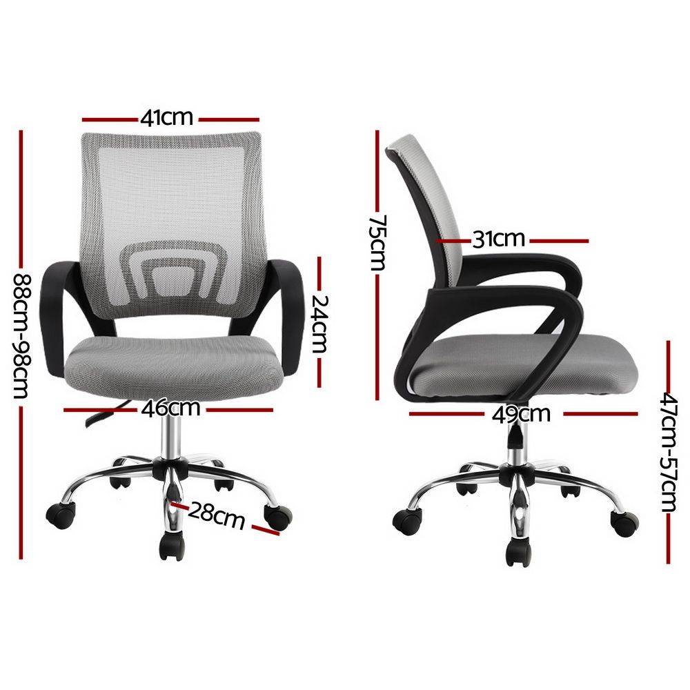 York grey mesh office chair with chrome base in a home office