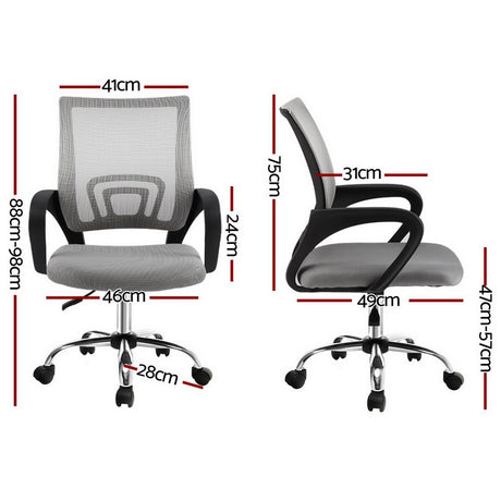 York grey mesh office chair with chrome base in a home office