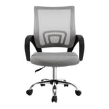 York grey mesh office chair with chrome base in a home office