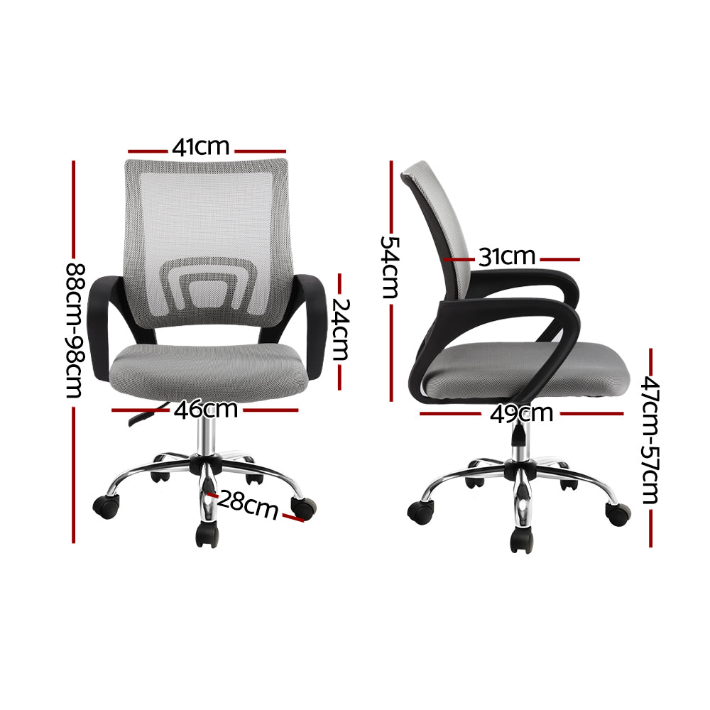 Artiss Mid-Back Mesh Office Chair — Grey — Allure Home Collections