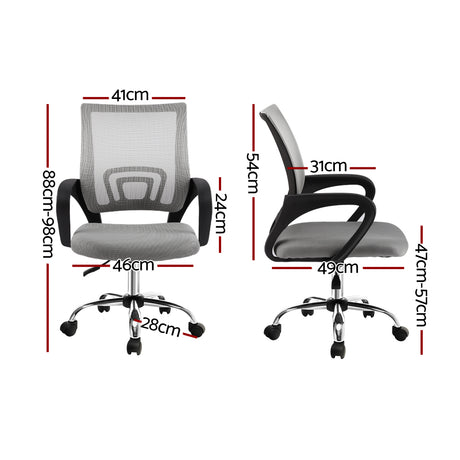 Artiss Mid-Back Mesh Office Chair — Grey — Allure Home Collections