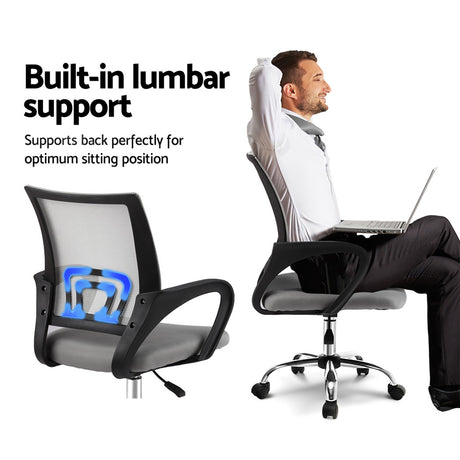 Artiss Mid-Back Mesh Office Chair — Grey — Allure Home Collections