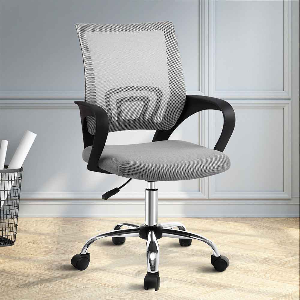 Artiss Mid-Back Mesh Office Chair — Grey — Allure Home Collections