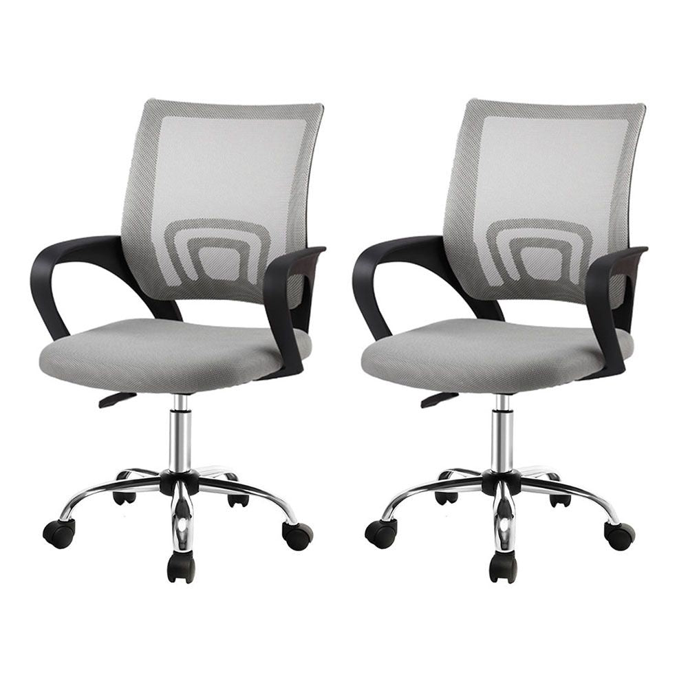 York grey mesh office chair with chrome base in a home office