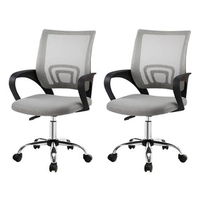 York grey mesh office chair with chrome base in a home office