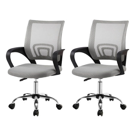 York grey mesh office chair with chrome base in a home office