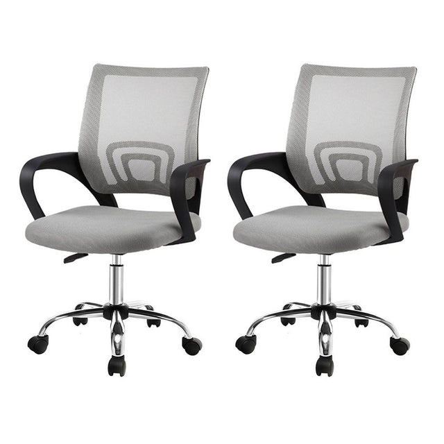 York grey mesh office chair with chrome base in a home office