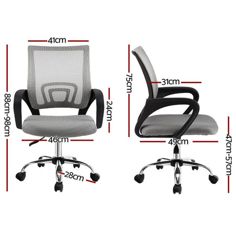 York grey mesh office chair with chrome base in a home office