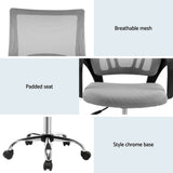 Artiss Grey Mid Back Mesh Office Chair