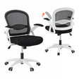 Northam black and white mesh office chair with flip up armrests and nylon base