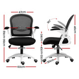 Northam black and white mesh office chair with flip up armrests and nylon base